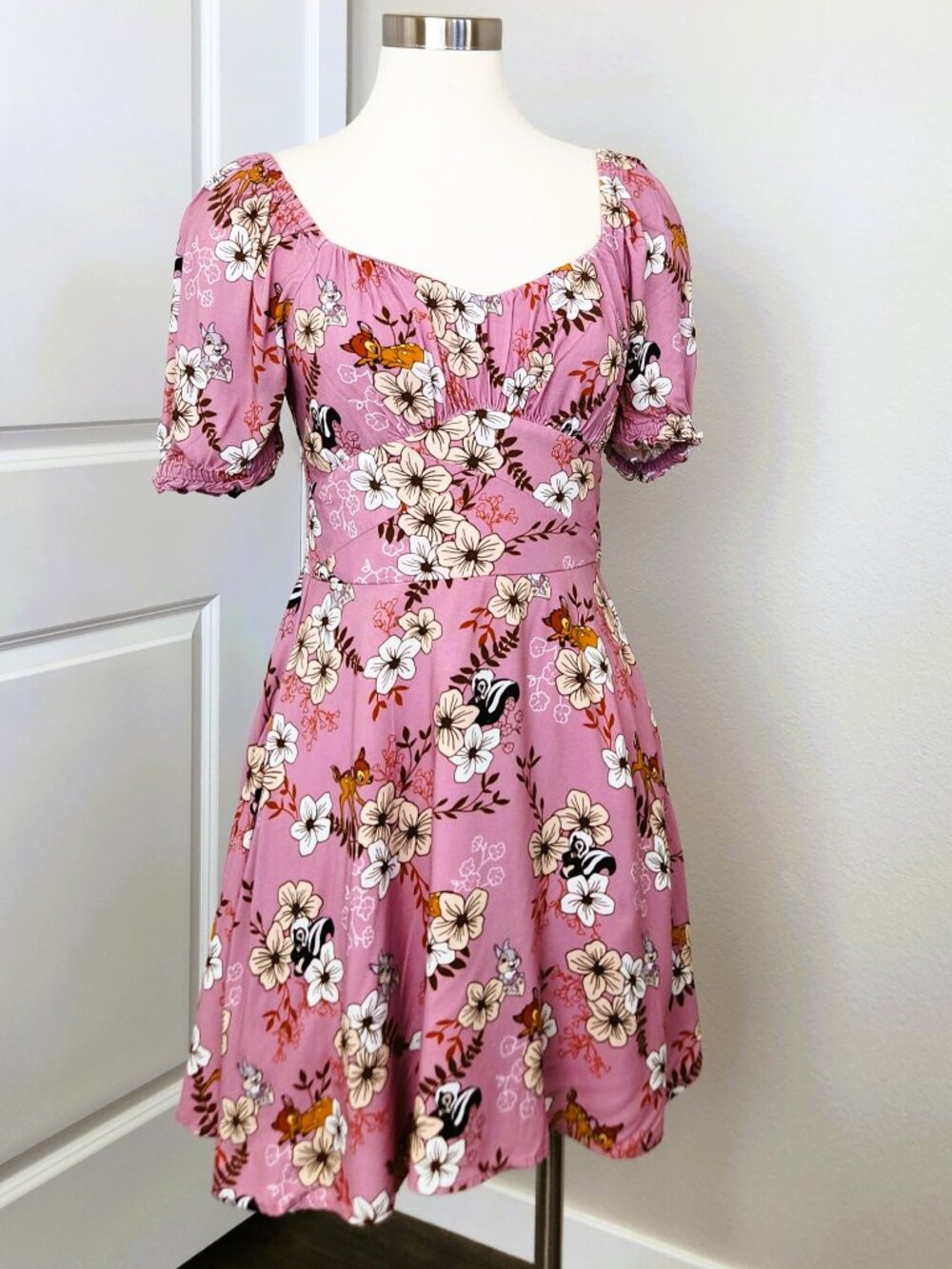 Disney Bambi Smocked Allover Print Dress - BoxLunch Exclusive - Women's Size Med